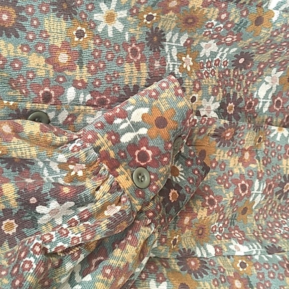 NWT Cider Woman's Retro Quilt Corduroy Floral Mini Dress Sz L - Picture 11 of 11